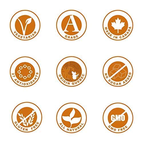 Jarabe de arce BIO - Grado A (Dark, Robust taste) - 1 litro (1,35 Kg) - Miel de arce biológico - Sirope de arce - Organic maple syrup