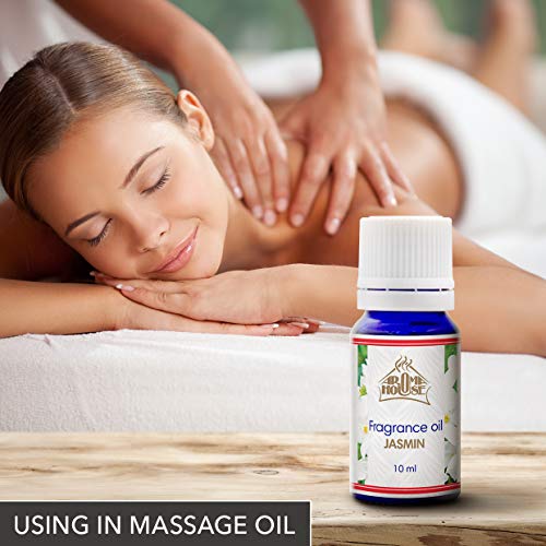 Jazmín Fragancia Aceite 10ml - para Aroma Lámpara & Difusor - Adecuado Para Hacer Velas & Jabones - Para Ramos Secos & Bolsitas Perfumadas - Productos Para Cuidado Cuerpo & Piel