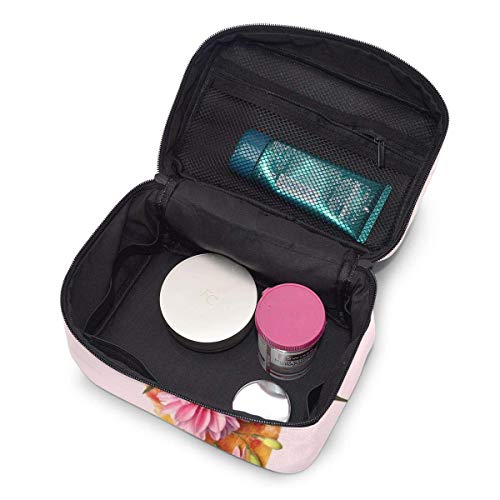 JDYU Floral Pizza Bolsa de Maquillaje Bolsa de cosméticos Grande Estuche de Maquillaje Estuche Organizador Neceser de Viaje para Mujeres