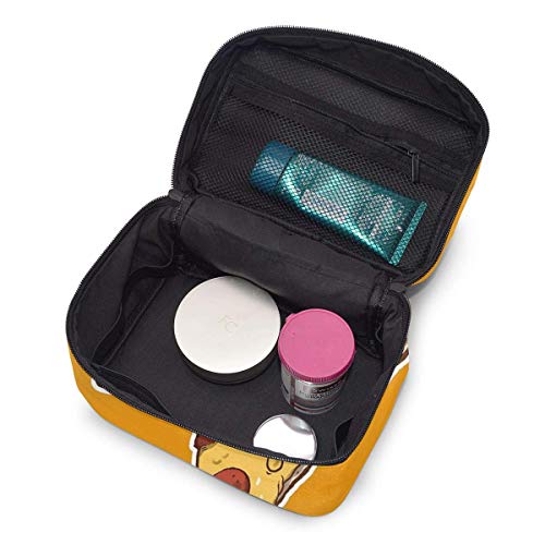 JDYU Thunder Cheesy Pizza Bolsa de Maquillaje Bolsa de cosméticos Grande Estuche de Maquillaje Estuche Organizador Neceser de Viaje para Mujeres