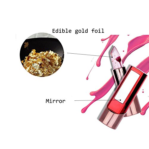 Jelly Lipstick richoose larga duración de cambio de color hydrater brillante flor exceso brillante de labios cosmética profesional con un beau espejo para la moda de las mujeres