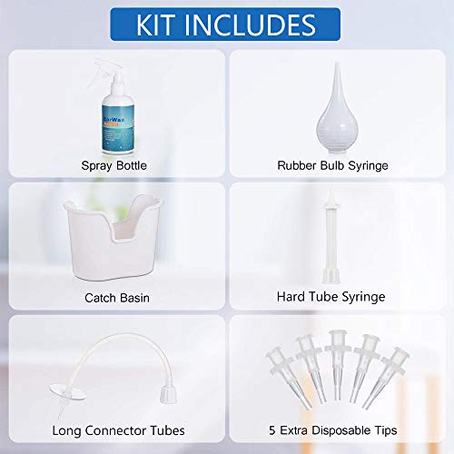 Jeringuillas de Oídos, Limpiador de Orejas, Kit de Eliminación de cera en los Oídos, Limpiador de oídos Seguro y eficaz hacer poder Aliviar el dolor de oído, Tapones para los oídos