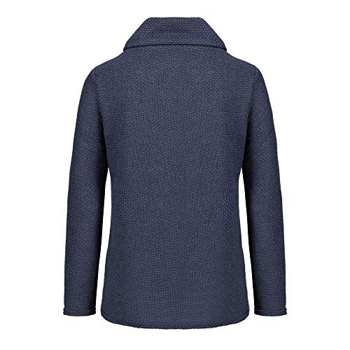 Jerseys De Punto para Mujer Cuello de Tortuga Manga Larga Suelto Prendas de Punto Suéter Irregular Jerséis Collar de la Pila Tops Cálido Otoño Invierno riou
