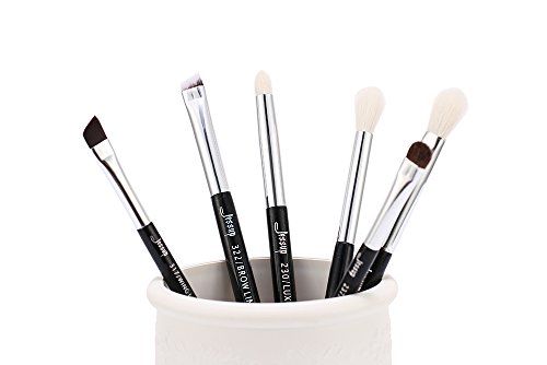 Jessup búfer de belleza, 6 piezas Corrector de ojos pestañas ahumado lápiz de sombra de ojos hecho a mano cable de pelo cosméticos maquillaje Set Kit de cartucho negro/plata T181