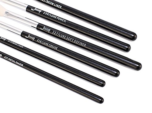 Jessup búfer de belleza, 6 piezas Corrector de ojos pestañas ahumado lápiz de sombra de ojos hecho a mano cable de pelo cosméticos maquillaje Set Kit de cartucho negro/plata T181