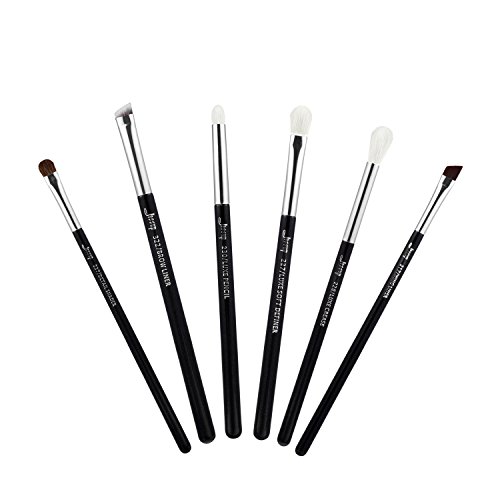 Jessup búfer de belleza, 6 piezas Corrector de ojos pestañas ahumado lápiz de sombra de ojos hecho a mano cable de pelo cosméticos maquillaje Set Kit de cartucho negro/plata T181