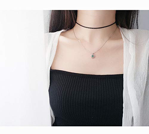 JHDKSK S925 Plata Esterlina Disco De Diamantes Collar De Joyería De Moda Femenina