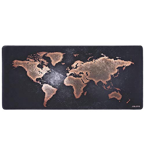 JIALONG Alfombrilla de ratón Grande Alfombrilla Gaming ratón láser, óptico XXL 900x400mm, Lavable, Base de Caucho para Gamers Ordenador, PC y Portátil (Mapa Retro)