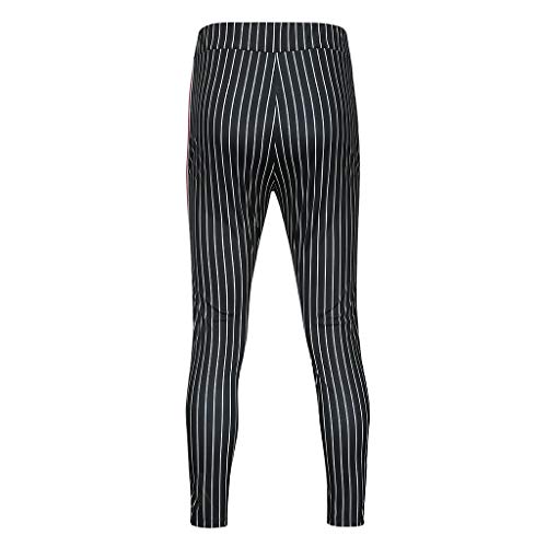 JiaMeng Casuales Pantalones para Hombre Joggers Patchwork a Rayas Pantalones de chándal con cordón Ocasionales Pantalones Largos con Bolsillos y Cintura con cordón