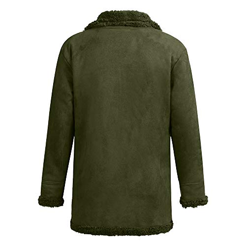 JiaMeng Chaqueta de Piel de Oveja de Invierno Abrigo de Lana cálida con Forro de imitación de Cordero de montaña Chaquetas Militar Cazadora para Hombre cálido Grueso Vintage