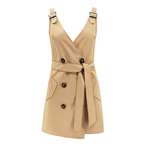 JiaMeng Mujer Vestido de Verano con Estampado Floral Cuello en v para Cortos Playa Casual Mini Tops