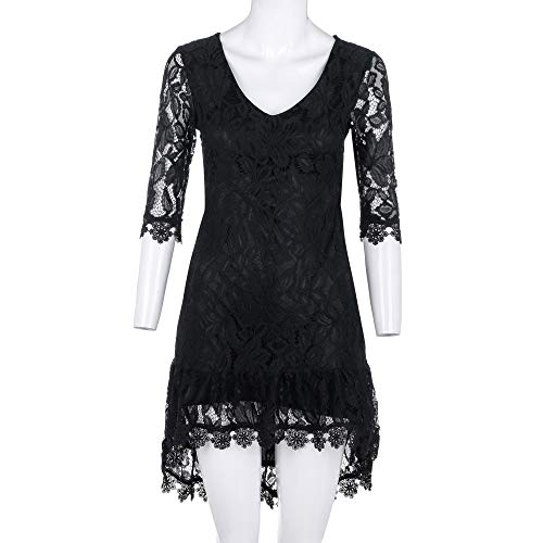 JiaMeng Mujeres Sexy Cuello en V Boho Estampado Floral Mini Vestido Casual Vintage Summer Beach Wrap Sash Vestido de Fiesta de Noche Corta