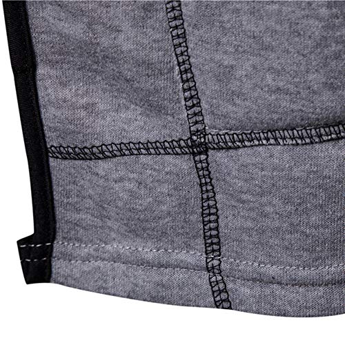 JiaMeng Ropa de Abrigo para Hombre, Invierno Hombres Chaqueta con Capucha sólida de la Chaqueta de la Capa de la Trinchera de la Moda Manga Larga (Gris,L)