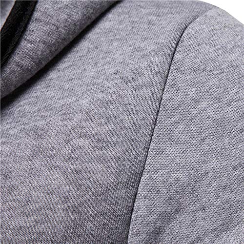 JiaMeng Ropa de Abrigo para Hombre, Invierno Hombres Chaqueta con Capucha sólida de la Chaqueta de la Capa de la Trinchera de la Moda Manga Larga (Gris,L)