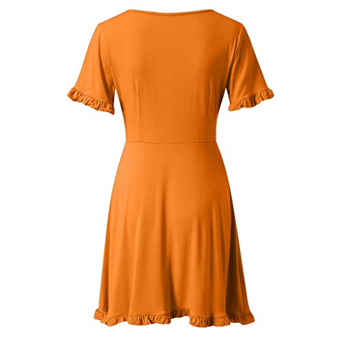 JiaMeng Vestidos de Verano Mujer 2019, Vestidos Noche Elegante Vestidos Mujer de Boda Vestido de Mujer de Estampado Vestido de Chaleco de impresión de la Honda de señoras