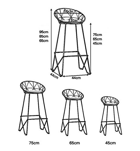 JIAYIBAO Taburete De Bar Silla De Desayuno Silla Alta Taburete Maquillaje CafeteríA Familiar Asiento De Cocina Altura -45/65 / 75cm / Carga-200kg