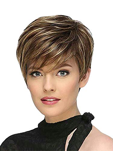 JIER Pelucas largas Mixtas rizadas onduladas Pelucas Sedoso sintético Pelo Ondulado Natural para Mujeres Peluca Larga Suelta Natural Fiesta (marrón)