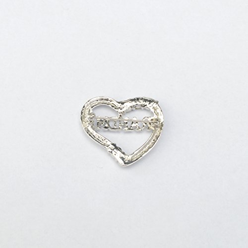 Jili Online - Broche en forma de corazón con cristales de esmeralda y diamantes de imitación