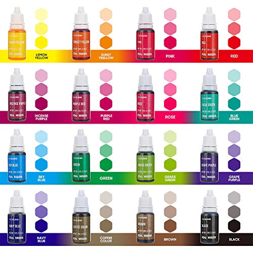 JIM'S STORE Set de Colorante 16*11ml,Colorante Alimentario Alta Concentración Liquid Set para Colorear los Bebidas Pasteles Galletas Macaron Fondant