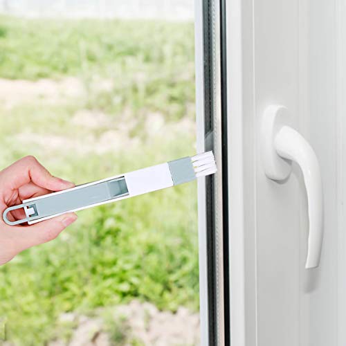 Jinlaili Cepillo de Ranura, 5 Pz Cepillo de Limpieza Multifunción, Herramienta de Limpieza de Ventanas, Teclado Cepillo, Cepillo de Limpieza Pequeño, Mini Recogedor y Cepillos Hogar