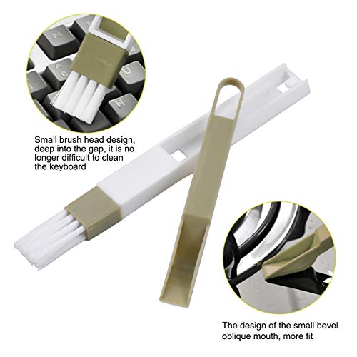 Jinlaili Cepillo de Ranura, 5 Pz Cepillo de Limpieza Multifunción, Herramienta de Limpieza de Ventanas, Teclado Cepillo, Cepillo de Limpieza Pequeño, Mini Recogedor y Cepillos Hogar