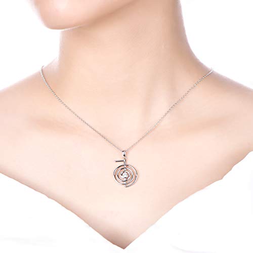 JO WISDOM Collar Reiki Cho Ku Rei Plata de ley 925,Colgante Curación Energía Yoga Power con AAA circonita (White)