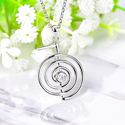 JO WISDOM Collar Reiki Cho Ku Rei Plata de ley 925,Colgante Curación Energía Yoga Power con AAA circonita (White)