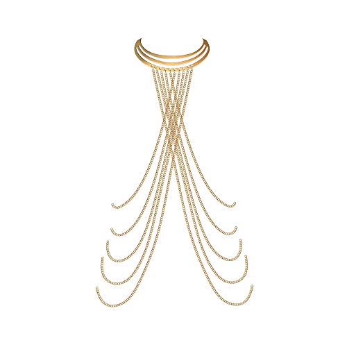 Joeyan Cadena del Cuerpo Borla Sexy Dorado Mujeres