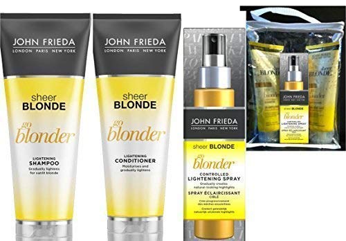 John Frieda Sheer Blonde Go Blonder Gift SET Champú & Acondicionador & Hightlight Spray
