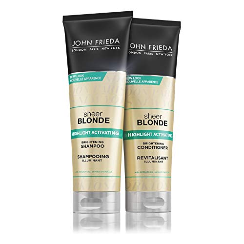 John Frieda Sheer Blonde Highlight Acondicionador activador iluminador con aceite de aguacate, 250 ml