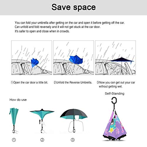 JOJOSHOP Sweet Dreams - Mango en forma de panda para uso en coche, resistente al viento e impermeable, paraguas plegable y ligero