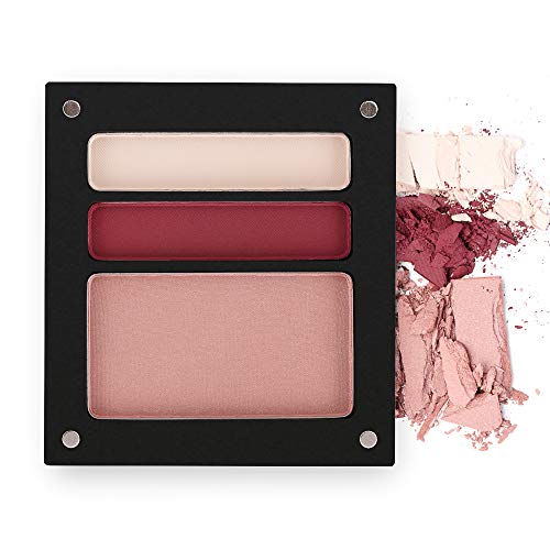 Jolly Dim Makeup - Set de maquillaje de noche para ojos y mejillas: 2 sombras de ojos + 1 colorete. Acabado mate. Paleta de maquillaje para rostro y ojos