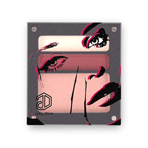 Jolly Dim Makeup - Set de maquillaje de noche para ojos y mejillas: 2 sombras de ojos + 1 colorete. Acabado mate. Paleta de maquillaje para rostro y ojos