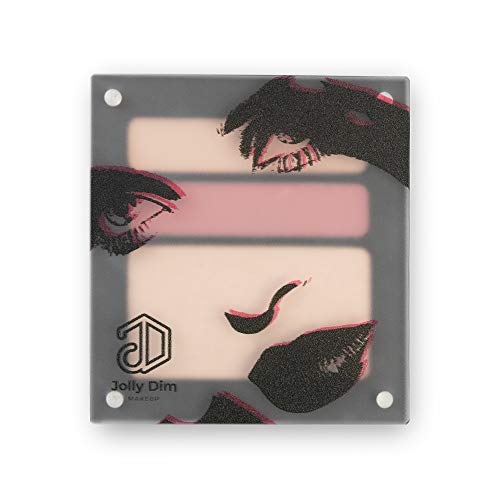 Jolly Dim Makeup - Set de ojos e iluminador Natural: 1 iluminador + 2 sombras de ojos mate. Paleta de maquillaje para rostro y ojos