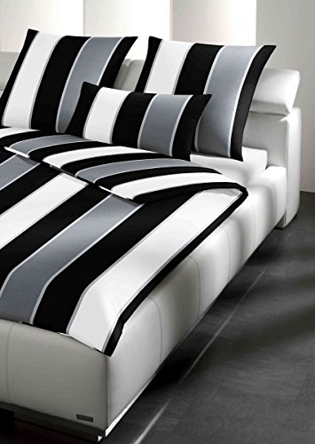 JOOP! 89980 - Juego de ropa de cama, color negro, 100 % algodón, negro, 155 x 220 cm + 80 x 80 cm