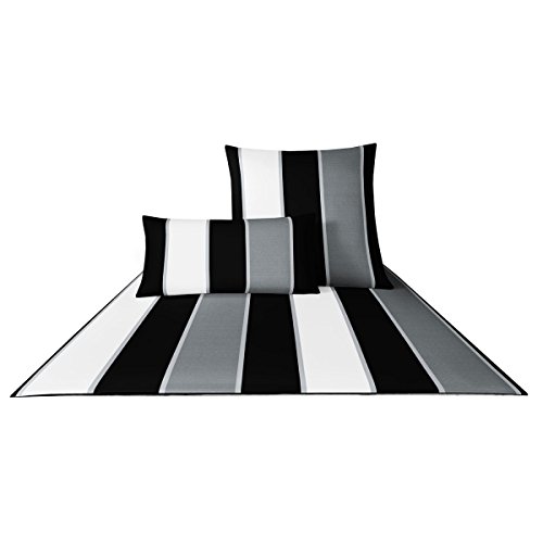 JOOP! 89980 - Juego de ropa de cama, color negro, 100 % algodón, negro, 155 x 220 cm + 80 x 80 cm
