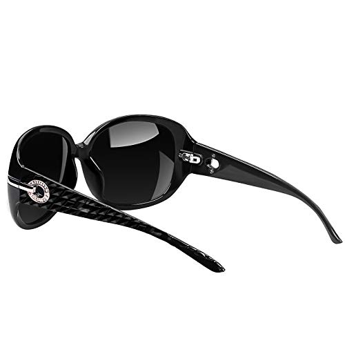 Joopin Gafas de Sol Mujer Moda Polarizadas Protección UV400 de Gran Tamaño Gafas de Sol Señoras (Paquete simple negro)