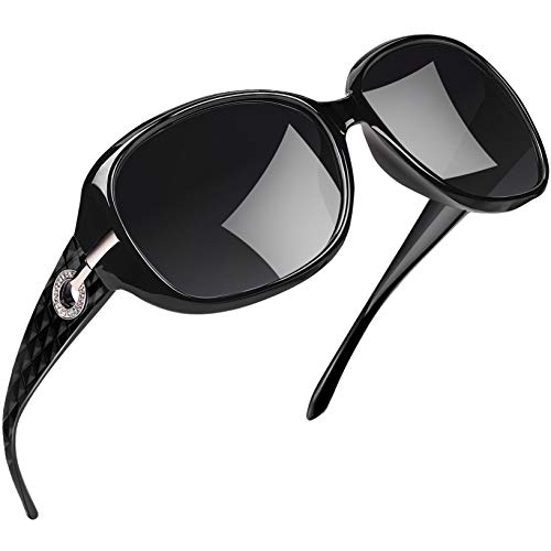 Joopin Gafas de Sol Mujer Moda Polarizadas Protección UV400 de Gran Tamaño Gafas de Sol Señoras (Paquete simple negro)