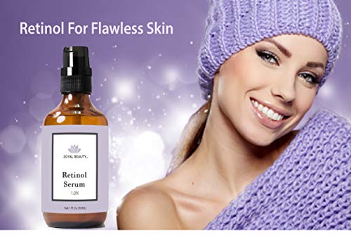 Joyal Beauty Organic Retinol Serum para ojos faciales. Lo mejor para Anti-Aging reafirmante de líneas finas contra el acné por acné. Advanced Night Serum para Hombres y Mujeres. 1.0%. 1 onza.
