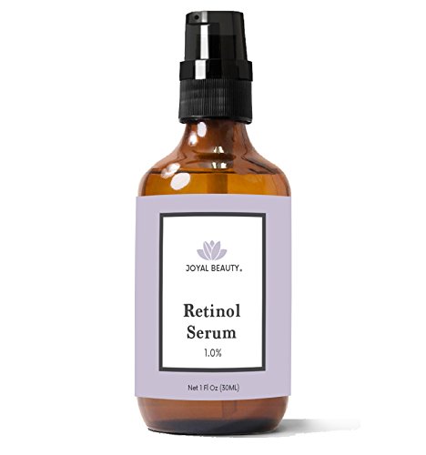 Joyal Beauty Organic Retinol Serum para ojos faciales. Lo mejor para Anti-Aging reafirmante de líneas finas contra el acné por acné. Advanced Night Serum para Hombres y Mujeres. 1.0%. 1 onza.