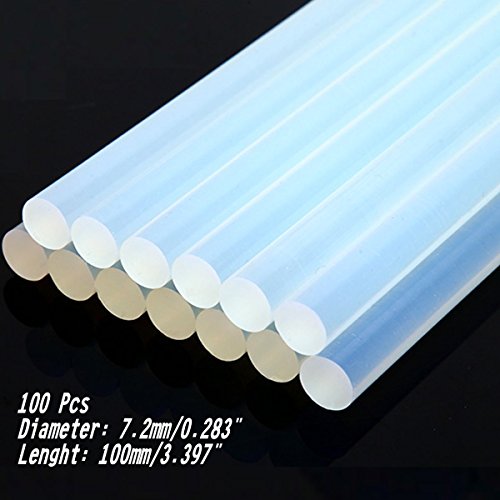 Joykey 100 Pcs bâtons de colle Bâtons de pistolet à colle thermofusible 7x100 mm bâtons de colle de rechange,transparent