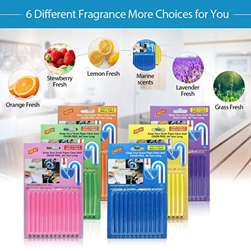 JOYXEON Limpiador de desagües Limpia Tuberias Drain Sticks Varilla de Limpieza,Mantiene Las tuberías de desagüe limpias y Libres de atascamientos, Elimina Olores y Desatasca- 72 Pastillas