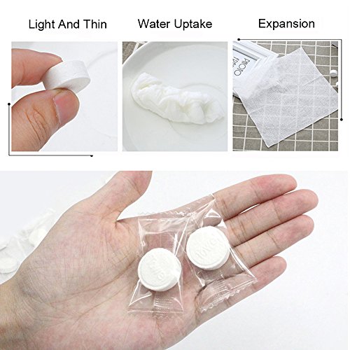 JTMM Toalla comprimida (100 Unidades) Toallas Desechables portátiles de algodón comprimido para el hogar, salón de Belleza, Viajes, Deportes y Actividades al Aire Libre