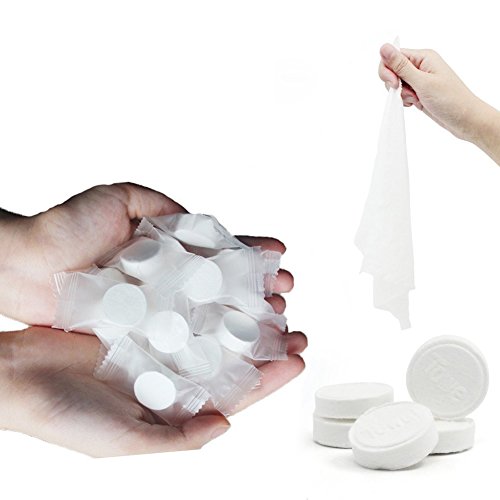 JTMM Toalla comprimida (100 Unidades) Toallas Desechables portátiles de algodón comprimido para el hogar, salón de Belleza, Viajes, Deportes y Actividades al Aire Libre