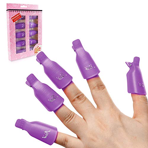 Juego de 10 pinzas para quitar esmalte de uñas, gel para uñas, clip UV, manicura acrílica, herramienta para quitar envolturas