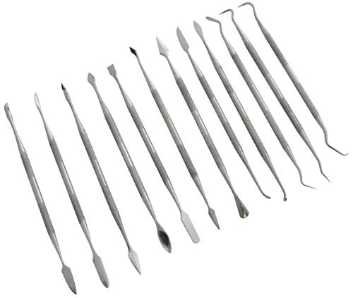 Juego de 12 herramientas de tallado de cera de acero inoxidable para tallar jabón, esculpir espátulas