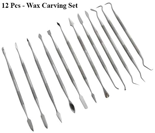 Juego de 12 herramientas de tallado de cera de acero inoxidable para tallar jabón, esculpir espátulas