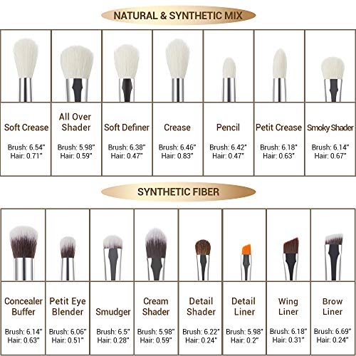 Juego de 15 pinceles profesionales de maquillaje de Jessup, pinceles con cerdas sintéticas con mango de madera, ideales para cosmética, pestañas, sombras, color negro perla oro rosado T157