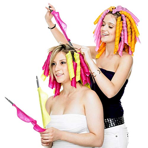 Juego de 36 rizadores de pelo en espiral, rodillos de pelo mágicos con 2 ganchos para peinar el pelo extra largo la mayoría de tipos de peinados
