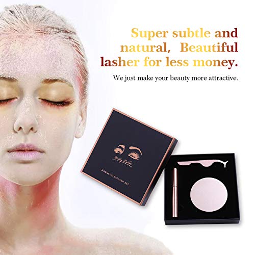 juego de 5 imanes 3D, pestañas postizas naturales ultra finas, reutilizables, lápiz magnético resistente al agua, larga duración (negro